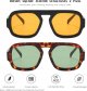 Trendy Square Aviator Sunglasses for Women Flat Top Designer Stylish Frame Sun Glasses Vintage Shades