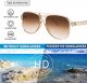 FEISEDY Vintage Retro 70s Plastic Aviator Sunglasses Women Men Classic Large Squared Frame B2751