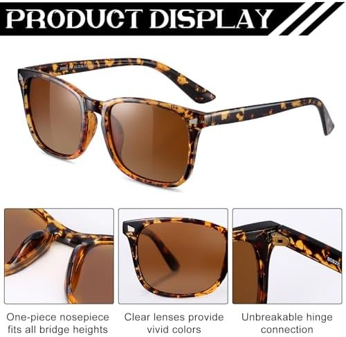 4 Pairs Polarized Sunglasses for Women Men, Trendy Sunglasses UV400 Classic Glasses