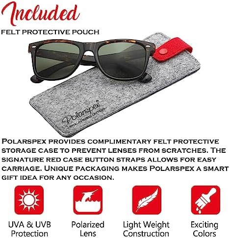 PolarSpex Polarized Sunglasses for Men and Women – UV Protection, Durable & Lightweight Retro Sunglasses for Driving, Fishing