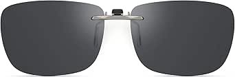 Polarized Clip On Sunglasses Over Prescription Glasses Men Women Compact Fit Non-Flip Up