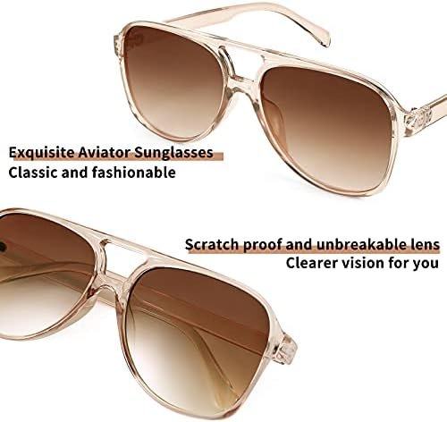 FEISEDY Vintage Retro 70s Plastic Aviator Sunglasses Women Men Classic Large Squared Frame B2751