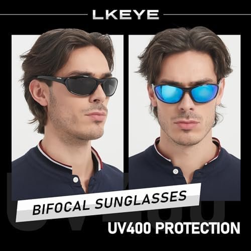 Bifocal Reading Sunglasses Men Women Sports Style Sun Reader Wrap Around Build-In UV Protection Driving glasses LK6092