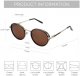 Retro Round Polarized Steampunk Sunglasses for Men Women-Circle Vintage Design Metal Frame UV400 Shades