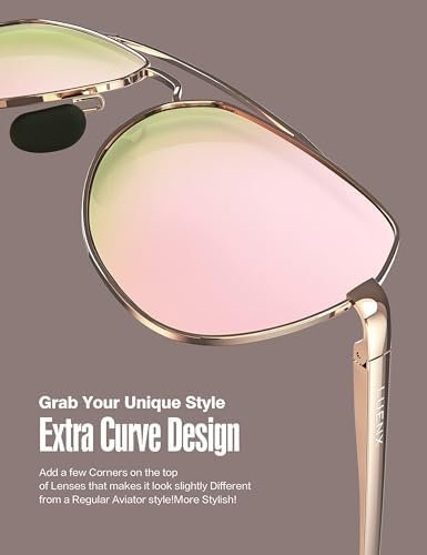 Sunglasses for Men Women Polarized New Shades Large Metal Frame - UV 400 Protection