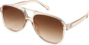 FEISEDY Vintage Retro 70s Plastic Aviator Sunglasses Women Men Classic Large Squared Frame B2751