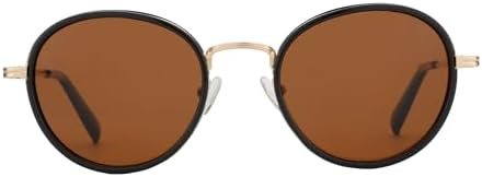 Retro Round Polarized Steampunk Sunglasses for Men Women-Circle Vintage Design Metal Frame UV400 Shades