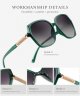 Classic Polarized Sunglasses for Women Trendy Square Ladies Sun Glasses Shades Sparkling Frame UV400 Protection