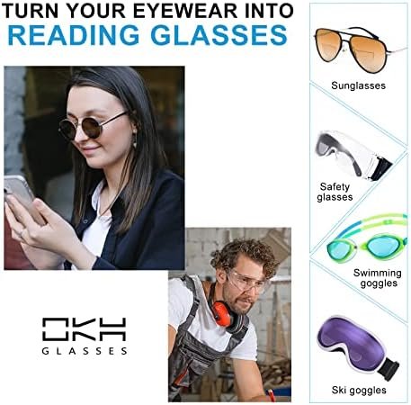 Stick-on Bifocal Lenses, Convert Sunglasses, Goggles, or Glasses into Magnified Readers, Reusable, No Water Needed