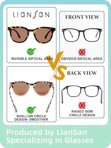 2Packs Progressive Reading Sunglasses for Women - No Line Ladies Multifocal Sun Readers Large Frame with Spring Hinge