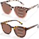 2Packs Progressive Reading Sunglasses for Women - No Line Ladies Multifocal Sun Readers Large Frame with Spring Hinge