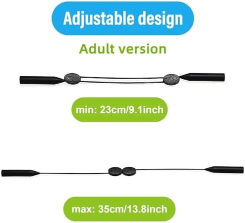 Eyeglass Strap 2Pcs Adjustable Glasses Strap - No Tail Sunglasses Strap,Sports Glasses Strap,Eyeglass Holder Strap,Eyeglasses Strap for Men Women