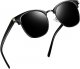 Vintage Sunglasses Half Frame Sun Glasses Polarized UV Protection Browline Shades for Women Men