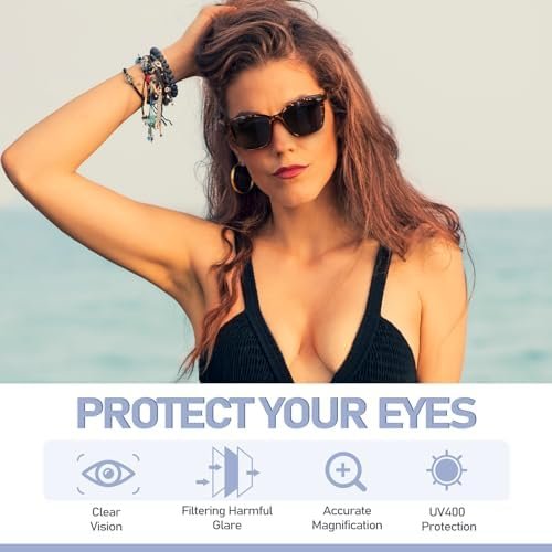 Reading Glasses Women, 3 pack Fashion Oversized Blue Light Readers Women, Spring Hinge Cat Eye Glasses Anti Eyestrain