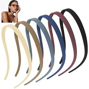 Headbands for Glasses Wearers No Headache No Pressure Comfortable Sunglasses Headband 6PCS Thin Plastic Hairbands with Teeth Fashion Head Bands for Women's Hair Non Slip Hair Accessories