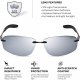 Xagger Polarized Driving Sunglasses for Men Rimless Metal Frame UV400 Protection Sun Glasses