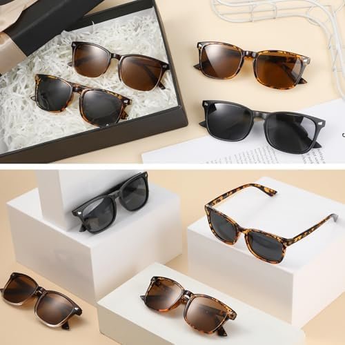 4 Pairs Polarized Sunglasses for Women Men, Trendy Sunglasses UV400 Classic Glasses