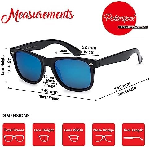 PolarSpex Polarized Sunglasses for Men and Women – UV Protection, Durable & Lightweight Retro Sunglasses for Driving, Fishing