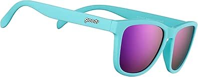 Polarized Sunglasses for Men & Women, Light Teal Solid Frames with Purple Reflective Lens, UV400 Protection, No Slip