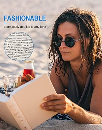 Stick-on Bifocal Lenses, Convert Sunglasses, Goggles, or Glasses into Magnified Readers, Reusable, No Water Needed