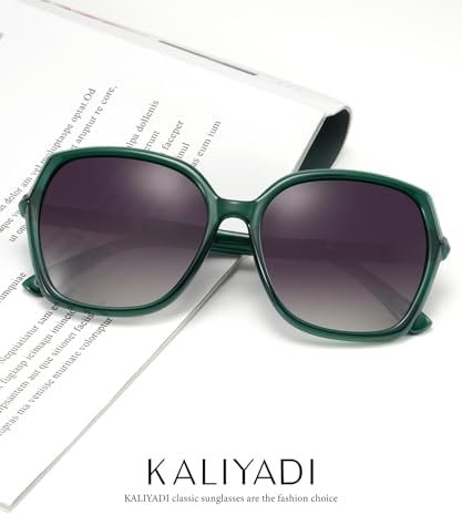 Classic Polarized Sunglasses for Women Trendy Square Ladies Sun Glasses Shades Sparkling Frame UV400 Protection