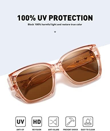 Oversized Fit Over Glasses Sunglasses for Women Men Large Trendy Polarized Sunglasses for Driving UV Protection